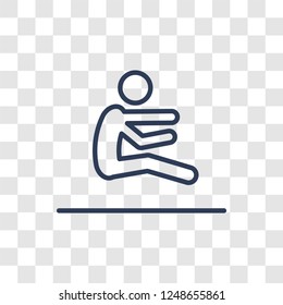 long jump icon. Trendy linear long jump logo concept on transparent background from Sport collection