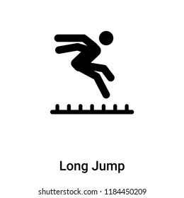 Long Jump icon vector isolated on white background, logo concept of Long Jump sign on transparent background, filled black symbol