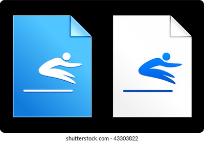 Salto largo sobre el juego de papel Ilustración vectorial original Ilustración compatible con AI 8