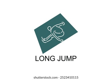 Long jump sport vector line icon. track and field sport icon illustration. sport pictogram illustration.
