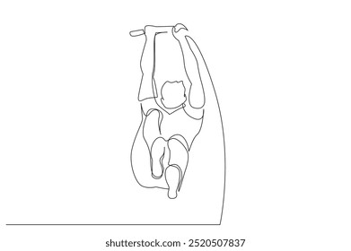 long jump stick olympic sports high jump one line art design vector