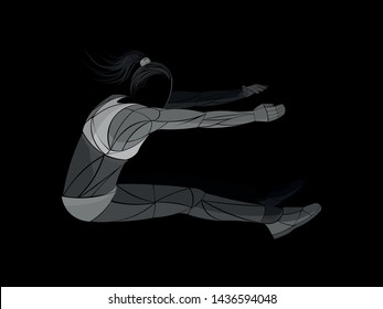 long jump  vector illustration sport