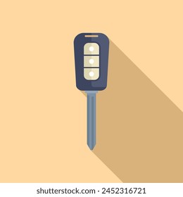 Long key control icon flat vector. Vehicle security. Safety alarm start