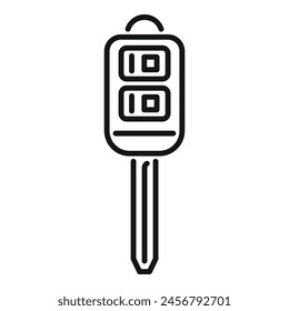 Vector de esquema de icono de control de tecla larga. Seguridad del vehículo. Inicio de alarma de seguridad