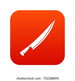 Long knife icon digital red for any design isolated on white vector illustration