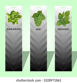 Long label with herbs
