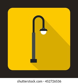 Long lantern icon in flat style with long shadow. Light symbol