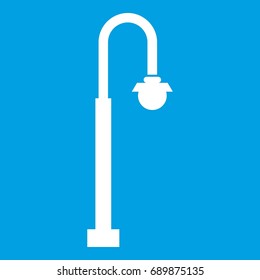 Long lantern icon white isolated on blue background vector illustration