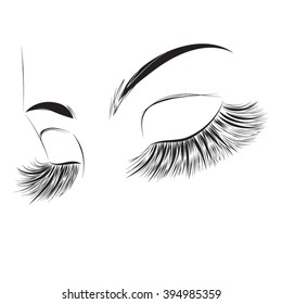 Long lashes eyelash extension icon
