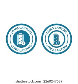 Long lasting with battery logo vector design. Suitable for business, web, power and technology