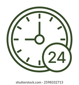Long Lasting Cosmetic Effect Icon Representing Twenty-Four Hour Duration