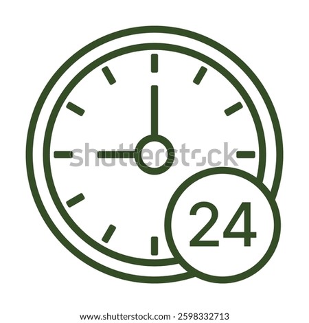 Long Lasting Cosmetic Effect Icon Representing Twenty-Four Hour Duration
