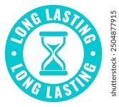 Long lasting effect vector label isolated on white background, sticker design for pharma or beauty product