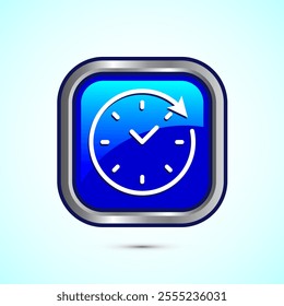 Long lasting icon design illustration. Durability icon design. Represents durability. Blue Color Square Button Design