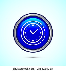 Long lasting icon design illustration. Durability icon design. Represents durability. Blue Color Round Button Design