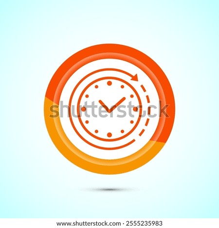Long lasting icon design illustration. Durability icon design. Represents durability. Orange Color Button Design