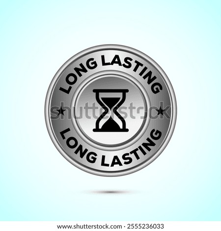 Long lasting icon design illustration. Durability icon design. Represents durability. silve Color Button Design