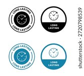 Long lasting icons set, logo, label, badge, sticker, symbol, emblem