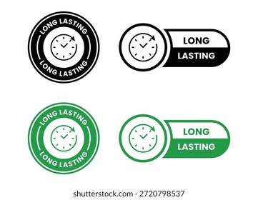 Conjunto de iconos de larga duración, logotipo, etiqueta, insignia, pegatina, símbolo, emblema