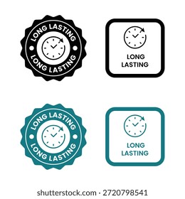 Conjunto de iconos de larga duración, logotipo, etiqueta, insignia, pegatina, símbolo, emblema
