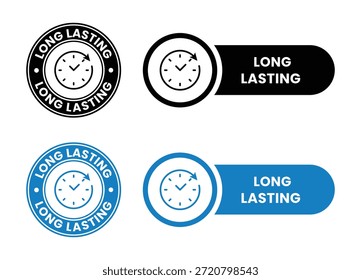 Conjunto de iconos de larga duración, logotipo, etiqueta, insignia, pegatina, símbolo, emblema