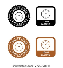 Conjunto de iconos de larga duración, logotipo, etiqueta, insignia, pegatina, símbolo, emblema