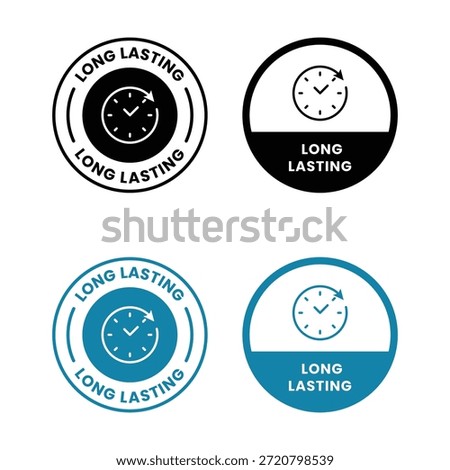 Long lasting icons set, logo, label, badge, sticker, symbol, emblem