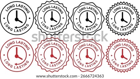 Long Lasting Round Icons with Clock Symbol for Stability