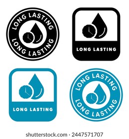 Long Lasting - vector labels for deodorant or perfume packaging.