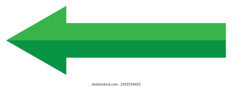 Long left Bold arrow. Colorful variety yellow, black, red, blue and green arrow icon. Long Bold arrow. Vector illustration. 