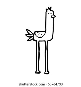 caricatura de pájaro de piernas largas