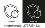 Long life vector editable line icon for product feature.