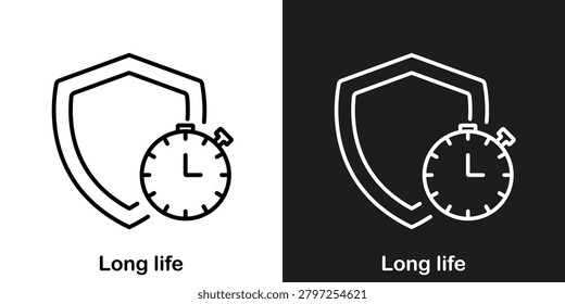 Long life vector editable line icon for product feature.