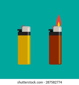 Long Lighters icon in flat style