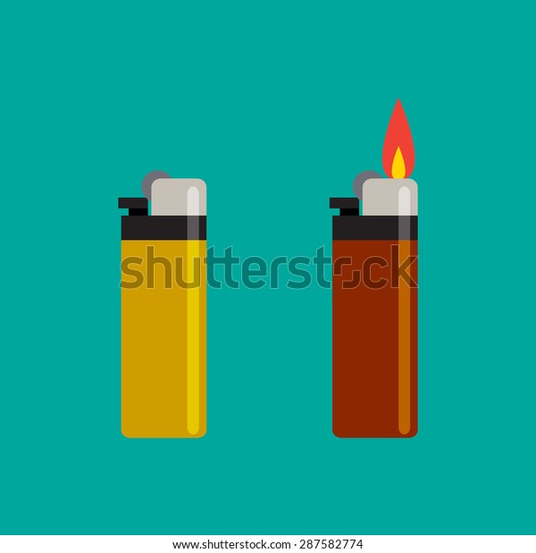 Long Lighters icon in flat\
style