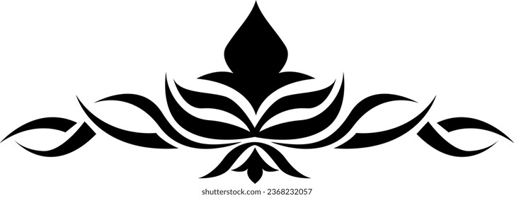 Tatuaje de línea larga, ilustración del tatuaje, vector sobre fondo blanco.