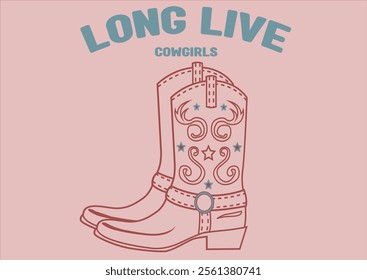 long live cowboy boats vector