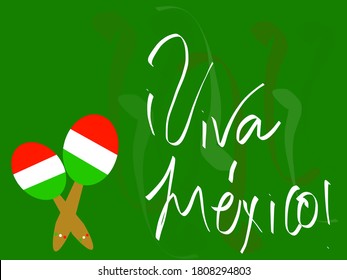 Long live Mexico, background for national holidays or celebration of the independence day of Mexico