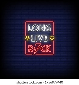 Long Live Rock Neon Signs Style Text vector