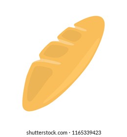 Long loaf bread color vector icon. Flat design
