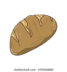 Lange Laibbrotgrafik. Idee für Dekor, Logo, Symbole, Ornamente, Feiern, Einladung, Gruß, Hochzeit, Essen Themen. Fertig gemachte einzelne Vektorgrafiken.