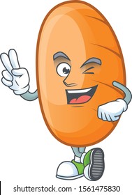 Long loaf cartoon with the character two finger