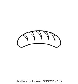 Long Loaf Icon. Wheat Bread Symbol.     