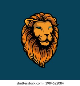 Long mane lion head illustration