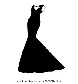 Long maxi dress icon. Elegant dress sketch. vector illustration dress image.  long dress isolated. clothes icon