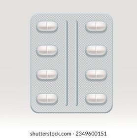 long medicine tray vector illustration on white background.