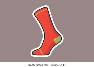 Long Men Socks Sticker vector illustration. Fashion object design concept. Socks for foot cover sticker design logo with shadow.