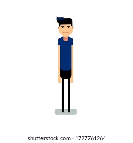 Hombres largos con camisas azules oscuras