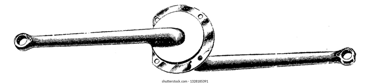 Long metal piece attached to the frame and connects the pedal and the chainstayit bears the foot pressure and helps in movement of the bicycle, vintage line art illustration. Bicycle Accessories