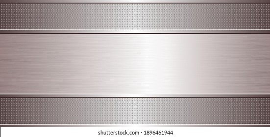 long metal textured banner - vector illustration